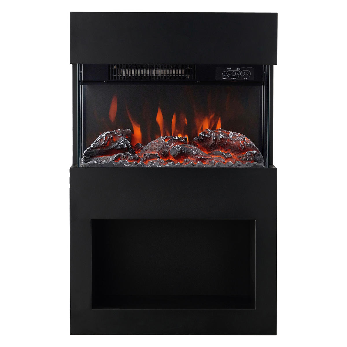 KAMINIO Elektrischer-Kamin HENRI schwarz Metall B/H/T: ca. 48x75x21,7 cm ca. 2000 W HENRI - schwarz (48,00/75,00/21,70cm) - KAMINIO
