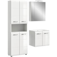 Badezimmer-Set Ice weiß weiß Hochglanz B/H/T: ca. 135x185x46 cm Ice - weiß (135,00/185,00/46,00cm) - xonox.home