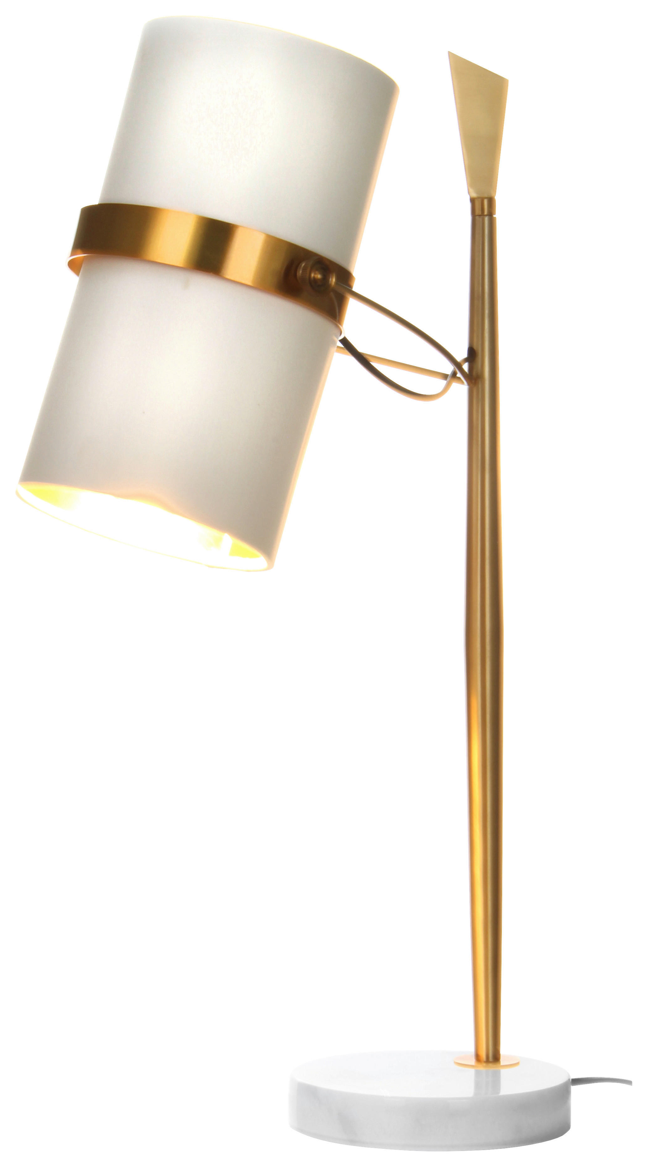Kayoom Tischleuchte Tischleuchte_Novum 210 weiß gold Metall B/H/T: ca. 25x69x29 cm E27 1 Brennstellen Novum 210 - gold/weiß (25,00/69,00/29,00cm) - Kayoom