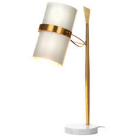 Kayoom Tischleuchte Tischleuchte_Novum 210 weiß gold Metall B/H/T: ca. 25x69x29 cm E27 1 Brennstellen Novum 210 - gold/weiß (25,00/69,00/29,00cm) - Kayoom