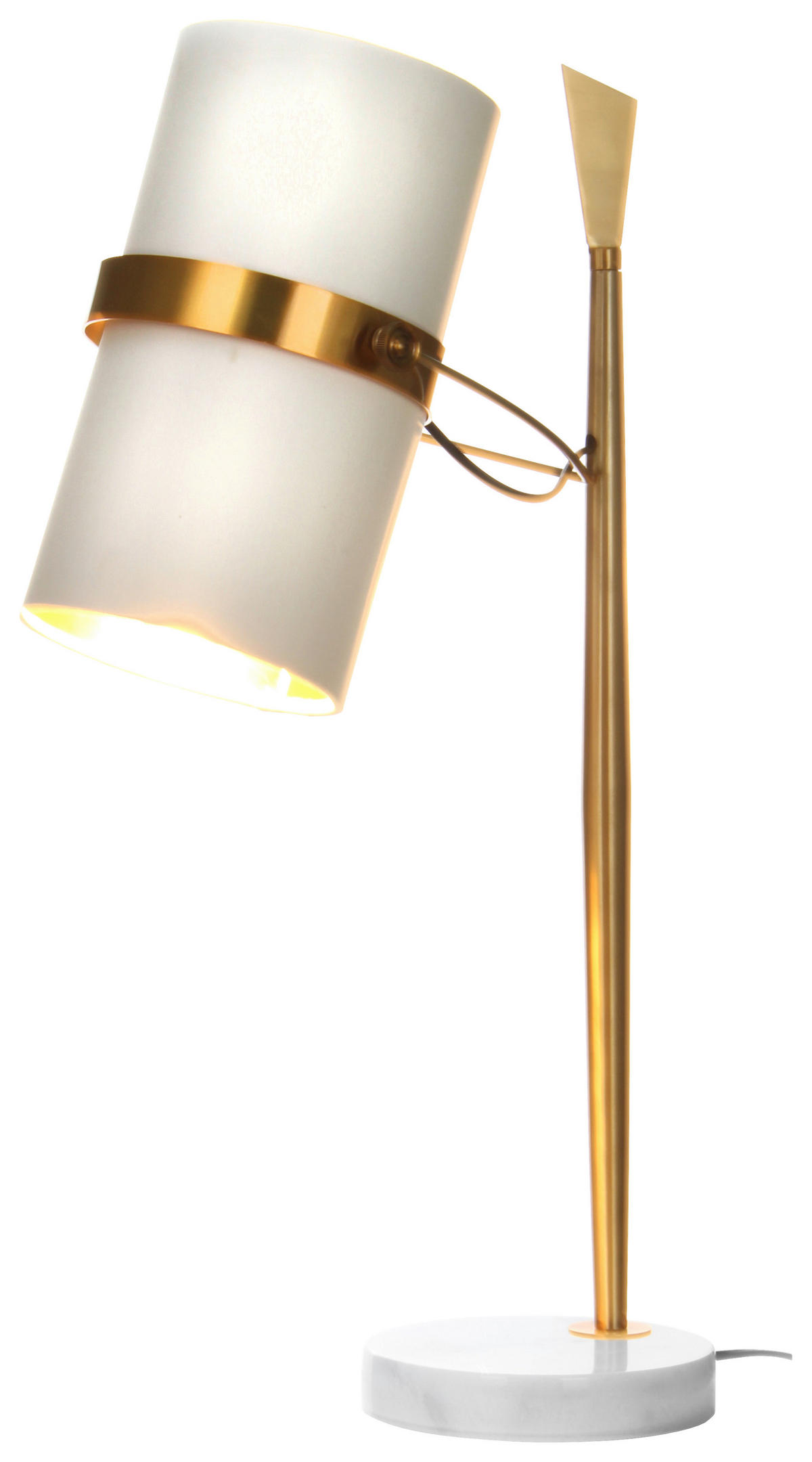 Kayoom Tischleuchte Tischleuchte_Novum 210 weiß gold Metall B/H/T: ca. 25x69x29 cm E27 1 Brennstellen Novum 210 - gold/weiß (25,00/69,00/29,00cm) - Kayoom