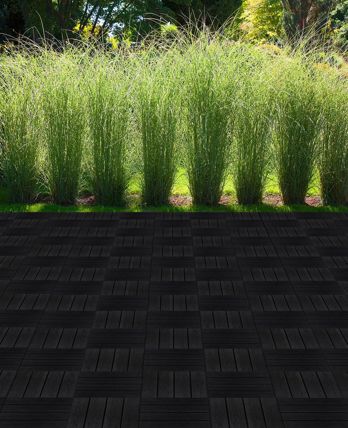 POCOline Terrassenfliese WPC, 6 Stück im Paket anthrazit B/L: ca. 30x30 cm WPC, 6 Stück im Paket - anthrazit (30,00/30,00cm) - POCOline