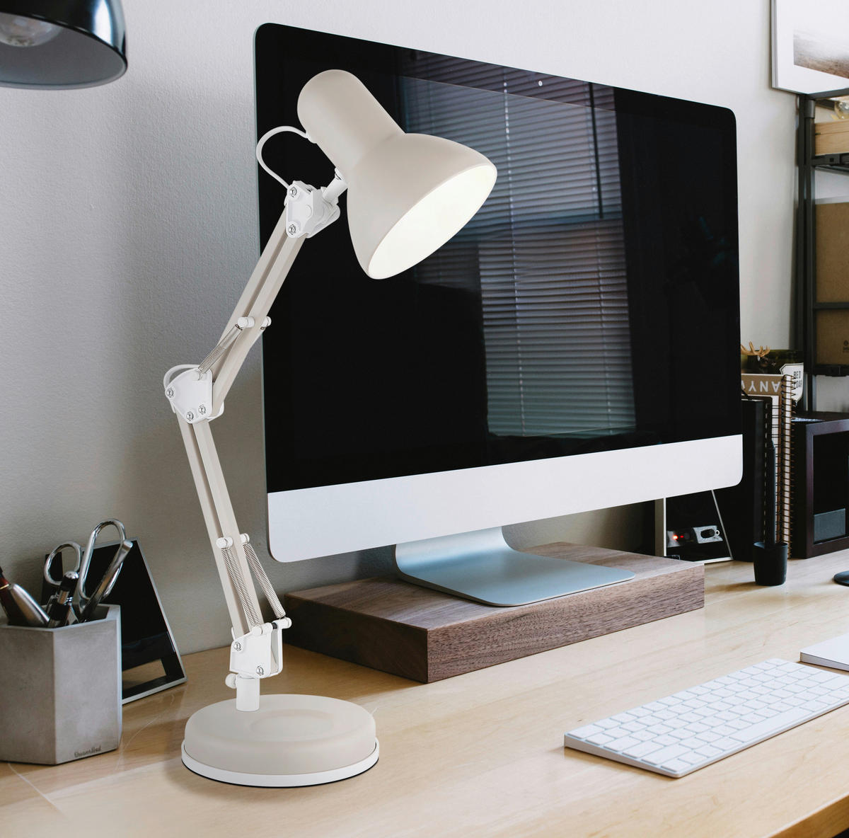 GLOBO Tischleuchte sand Metall B/H/D: ca. 40x59x15 cm E27 1 Brennstellen Tischleuchte_Famous - sand (15,00/59,00cm) - GLOBO