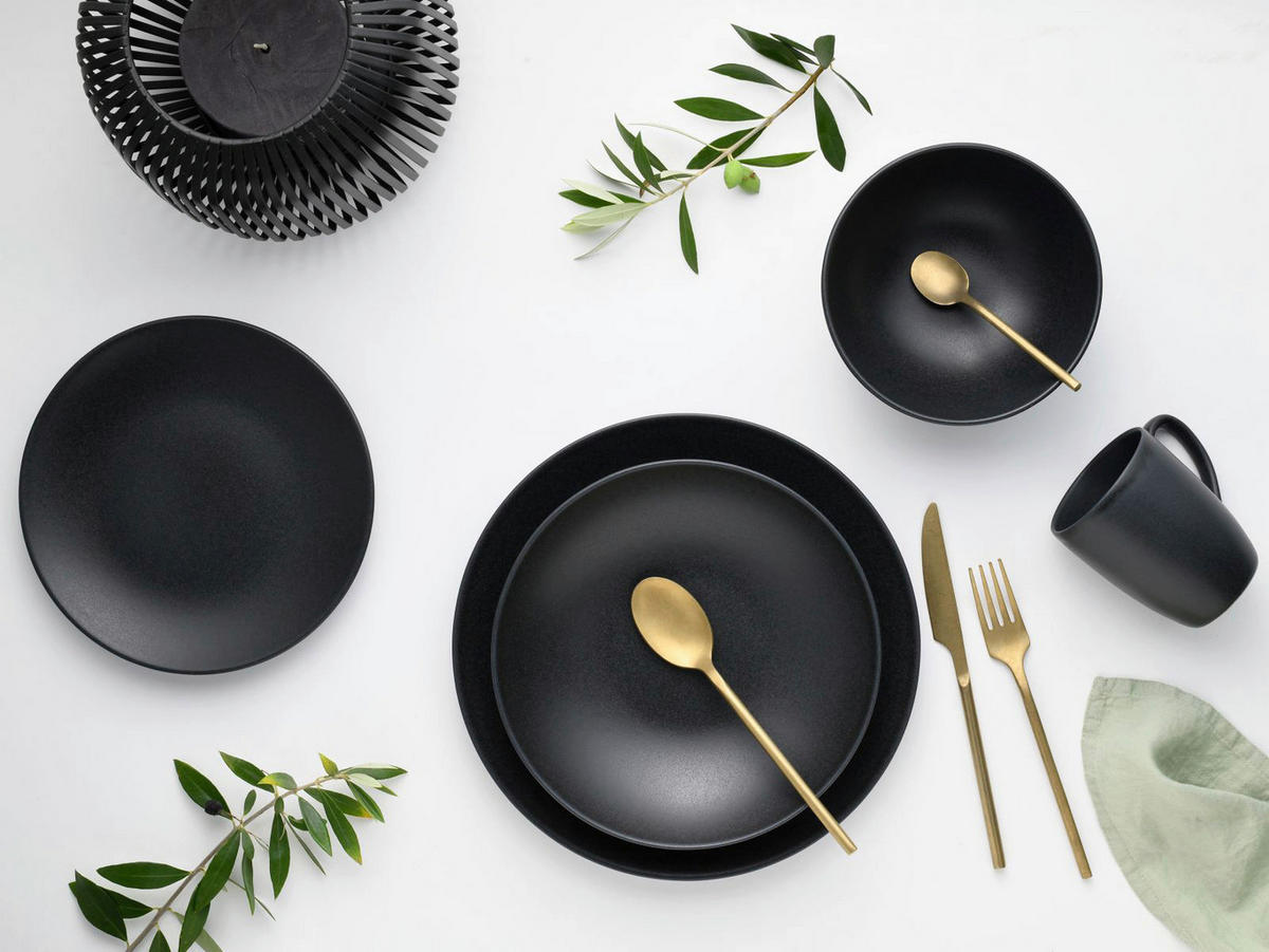 CreaTable Kombiservice Soft Touch schwarz Stein 20 tlg. Soft Touch - schwarz - CreaTable