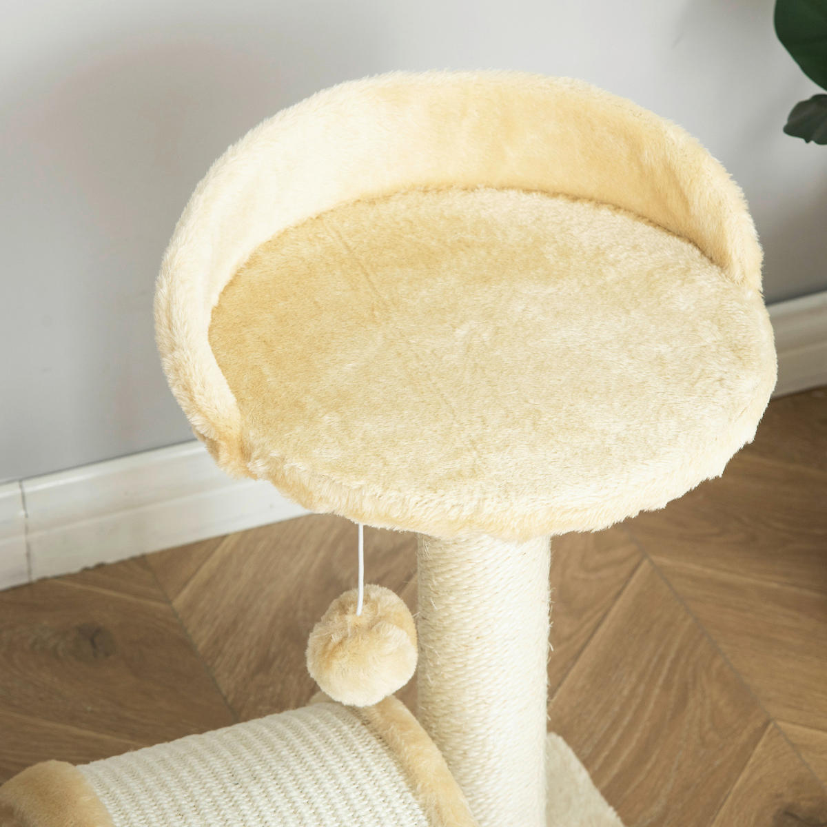 PawHut Kratzbaum beige Edelstahl B/H/L: ca. 37x35,5x46 cm Kratzbaum - beige (46,00/37,00/35,50cm) - PawHut