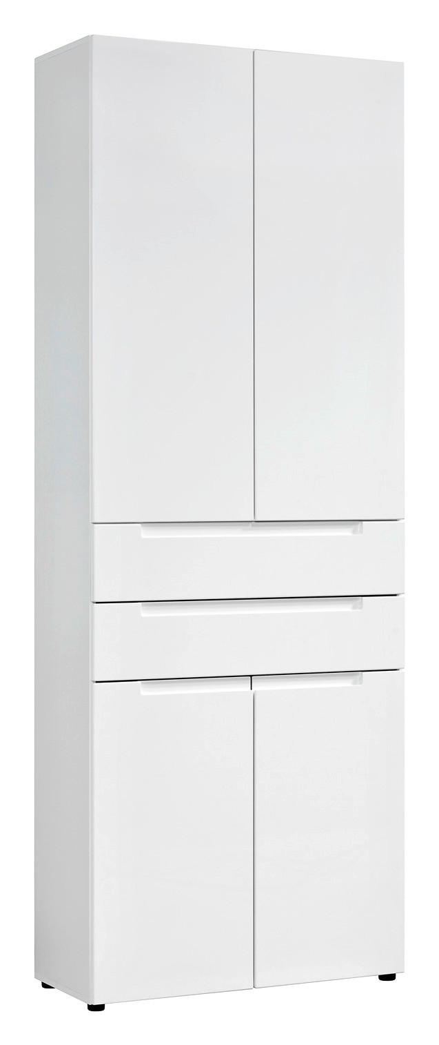 Mehrzweckschrank Mailand 63 weiß weiß Hochglanz B/H/T: ca. 80x218x35 cm Mailand 63 - weiß (80,00/218,00/35,00cm)