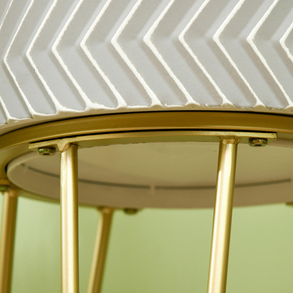 Outsunny Blumentöpfe-Set mit Gestell Blumentöpfe-Set_mit_Gestell - gold/weiß (30,00/30,00/67,00cm) - Outsunny