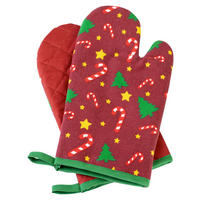 Ofenhandschuhe Ofenhandschuhe-Paar_Weihnachten - rot/grün (17,00/29,00cm)