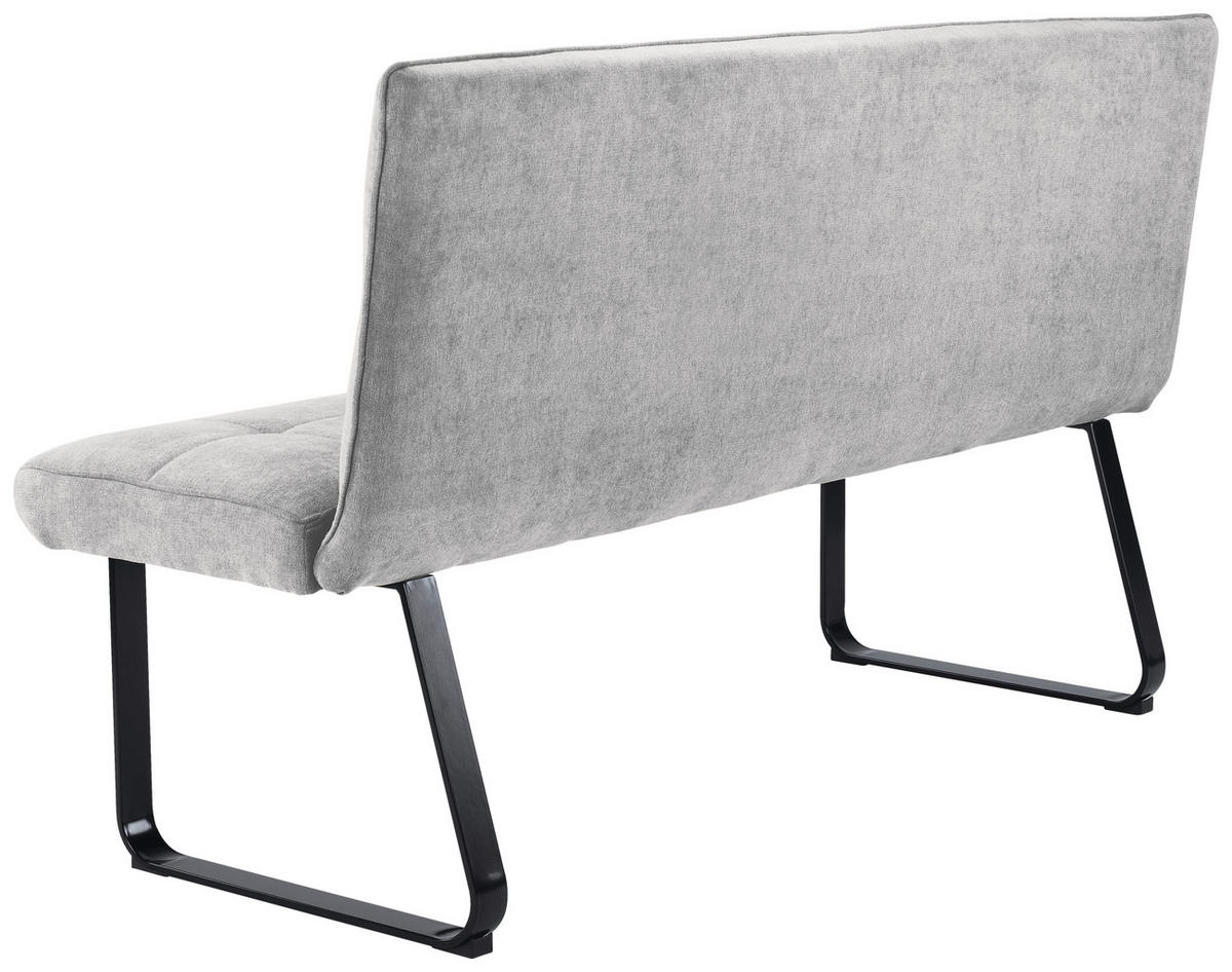 Bank TALEA hellgrau schwarz B/H/T: ca. 160x92x59 cm TALEA - hellgrau/schwarz (160,00/92,00/59,00cm) - byLIVING