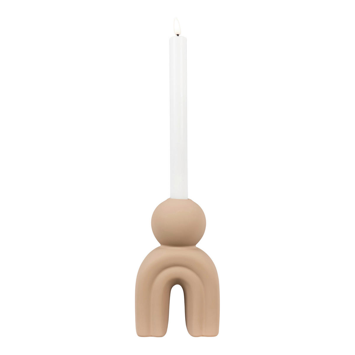 Kerzenhalter Candle braun Steinzeug B/H/L: ca. 6,5x17x10,5 cm Candle - braun (10,50/6,50/17,00cm)