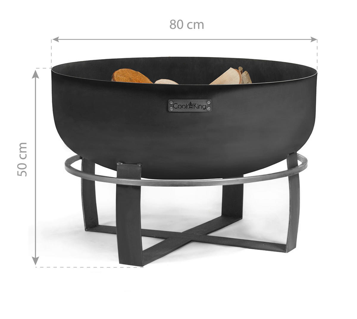 CookKing Feuerschale XXL Viking schwarz Stahl B/H/T: ca. 80x50x80 cm XXL Viking - schwarz (80,00/50,00/80,00cm) - CookKing