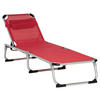 Outsunny Gartenliege rot Aluminium B/H/L: ca. 60x28x189 cm Gartenliege - rot (189,00/60,00/28,00cm) - Outsunny