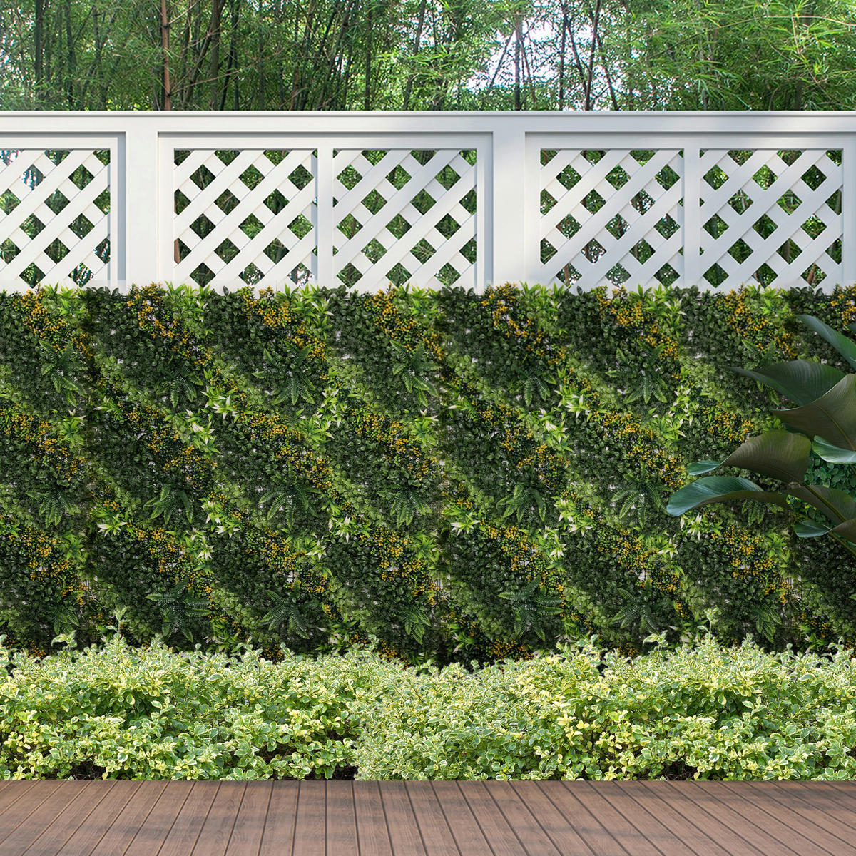 Outsunny Künstliche Hecke Künstliche_Hecke - grün (50,00/50,00/7,00cm) - Outsunny
