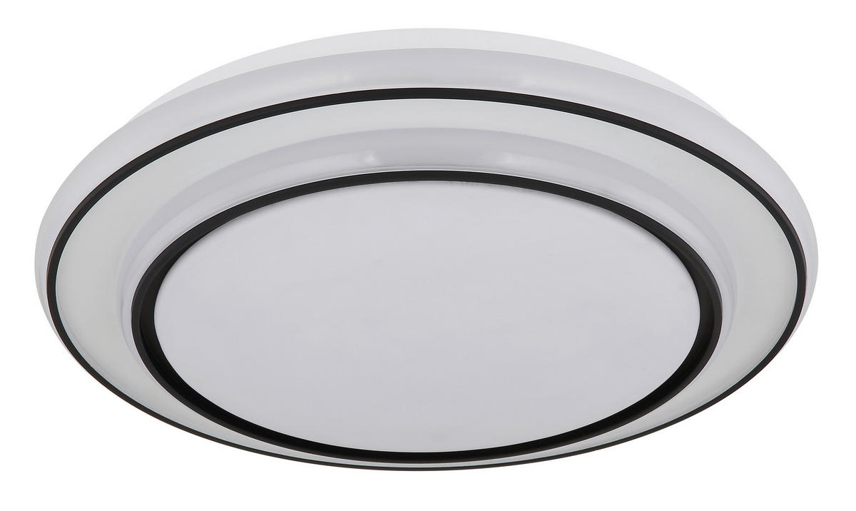 GLOBO LED-Deckenleuchte weiß schwarz Opal Kunststoff Metall H/D: ca. 7x39 cm 1 Brennstellen LOGAN - weiß/schwarz (39,00/7,00cm) - GLOBO