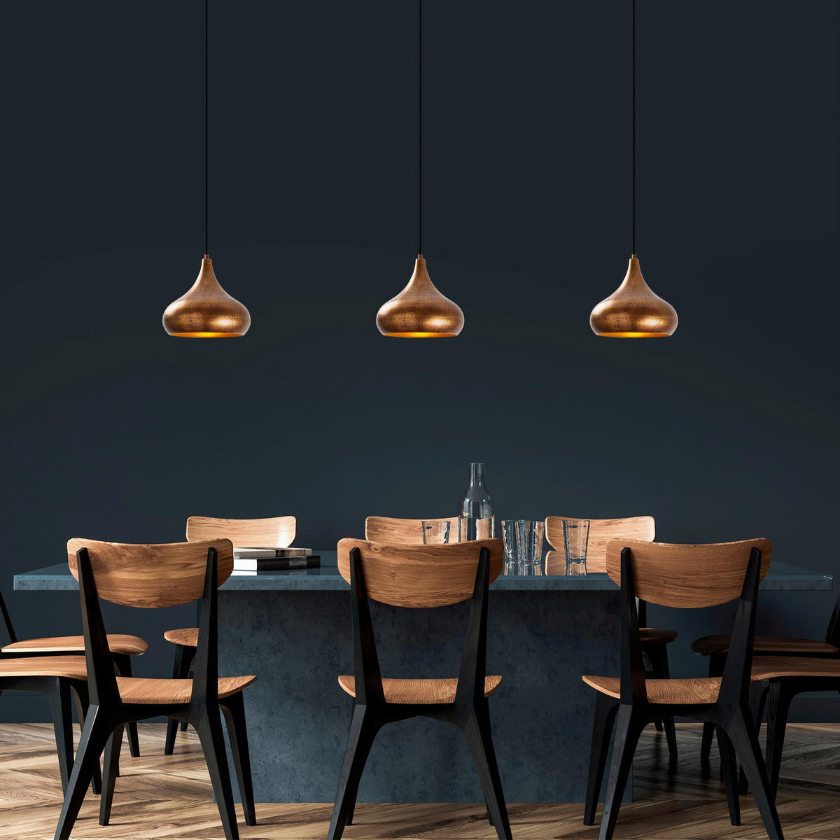 Opviq Pendelleuchte Muba multicolor Metall B/H/T/L/D: ca. 26x128x26x26x26 cm E27 1 Brennstellen Muba - multicolor (26,00/26,00/128,00cm) - Opviq