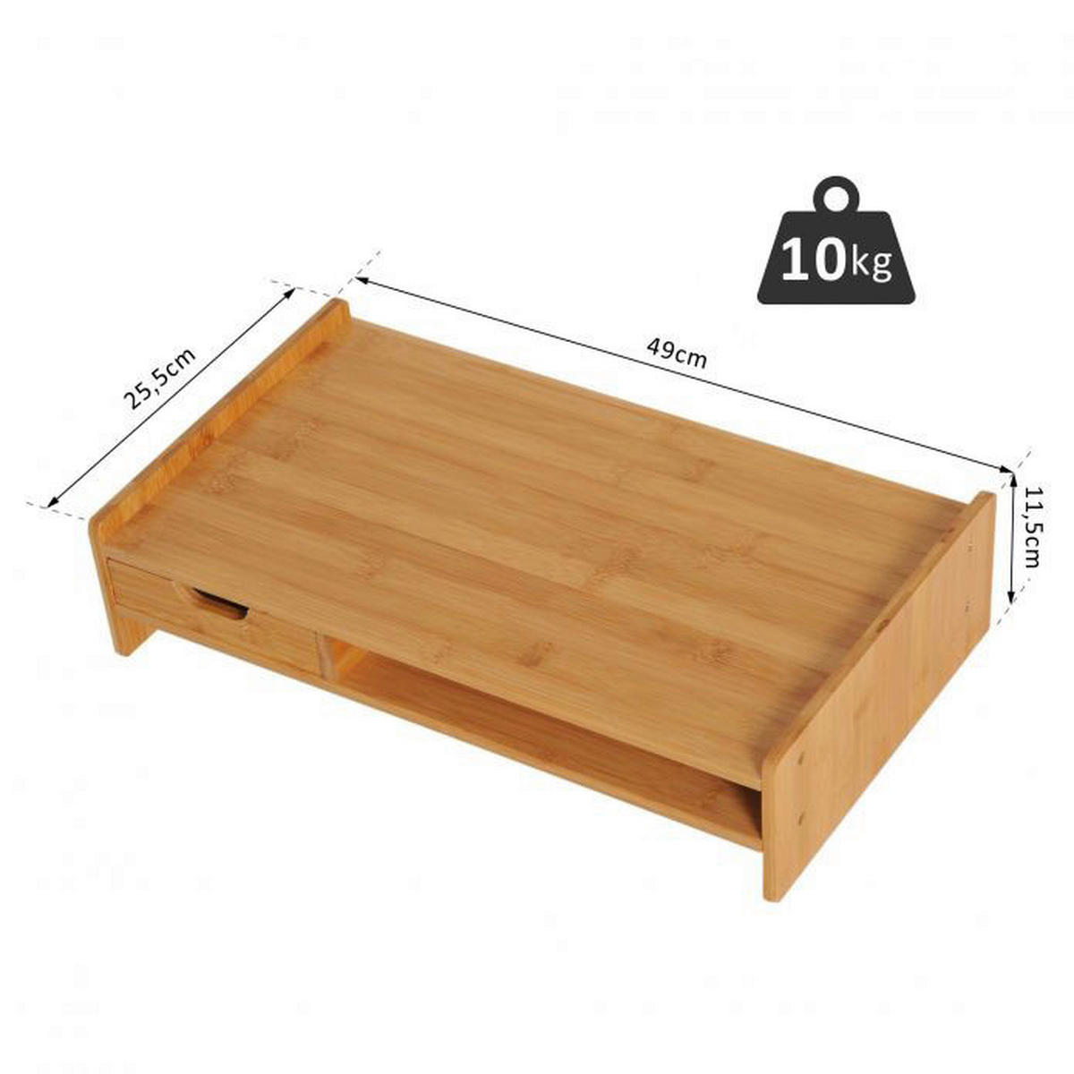 HOMCOM Monitorständer 920-042 920-042 natur Monitorständer 920-042 - natur (49,00/12,00/26,00cm) - HOMCOM