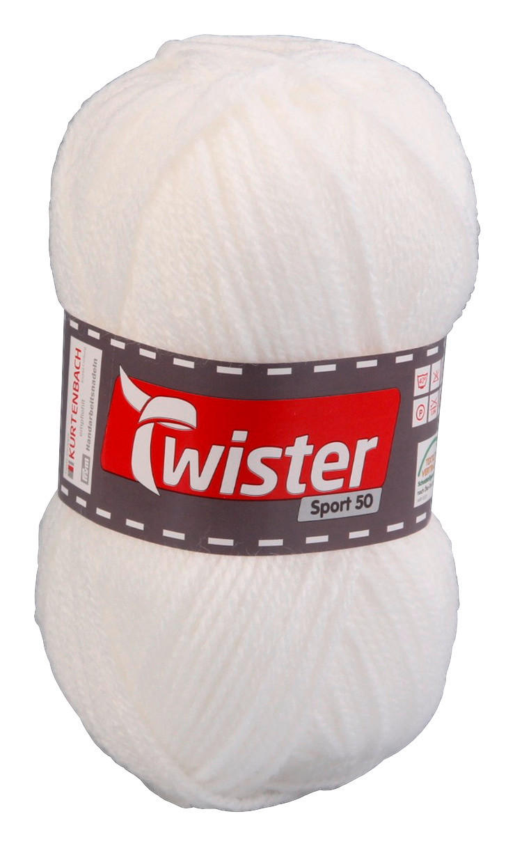 Handstrickgarn Twister Sport uni weiß L: ca. 15000 cm Twister Sport uni - weiß (15000,00cm) - Twister