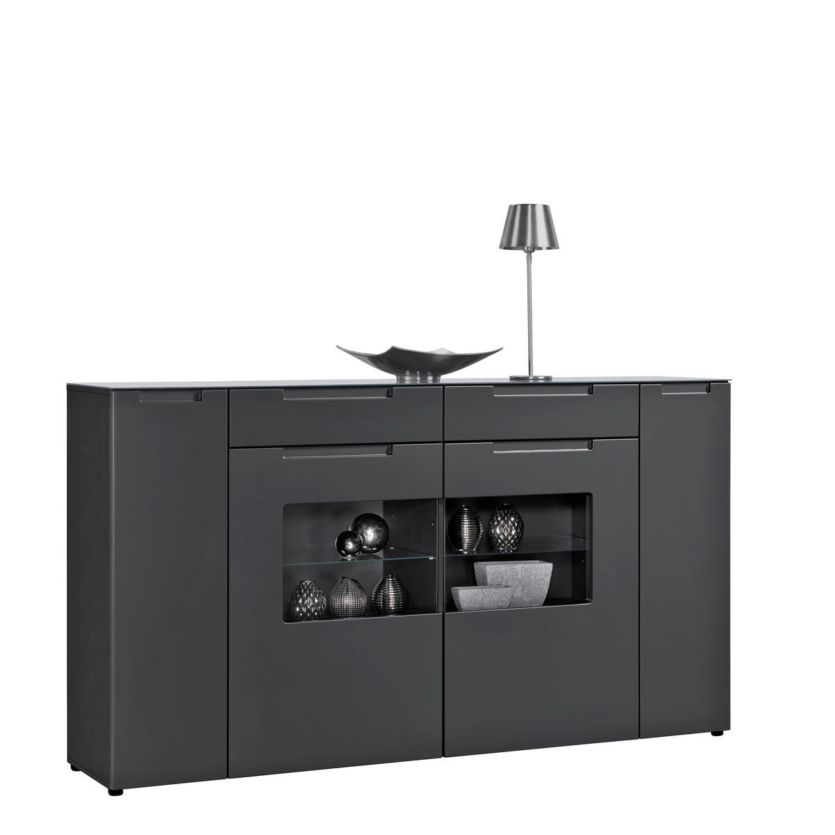 Highboard Mailand anthrazit matt MDF B/H/T: ca. 192x108x40 cm Mailand - anthrazit (192,00/108,00/40,00cm)