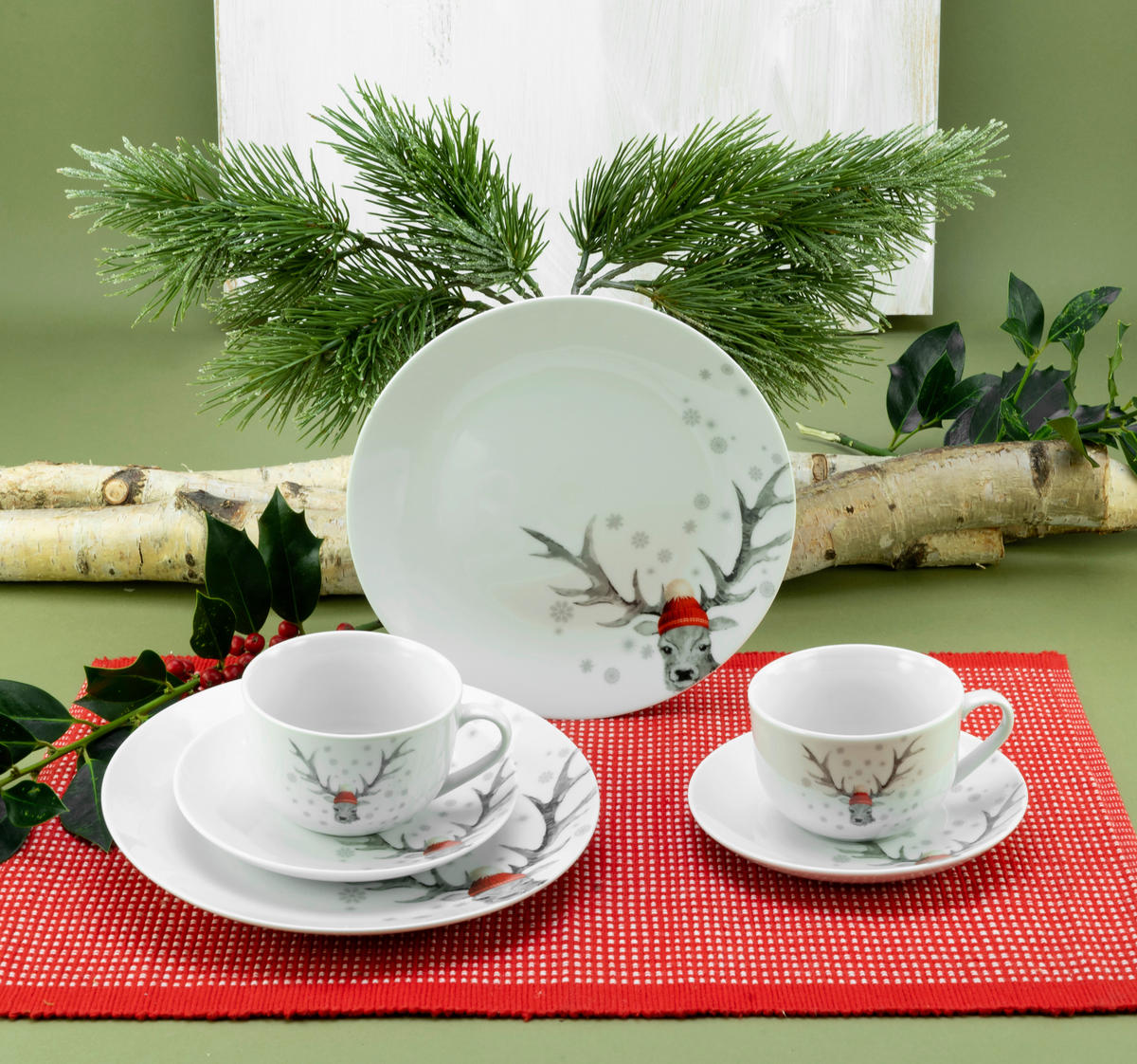 CreaTable Kaffeeservice Luna Hirsch Luna Hirsch - multicolor - CreaTable