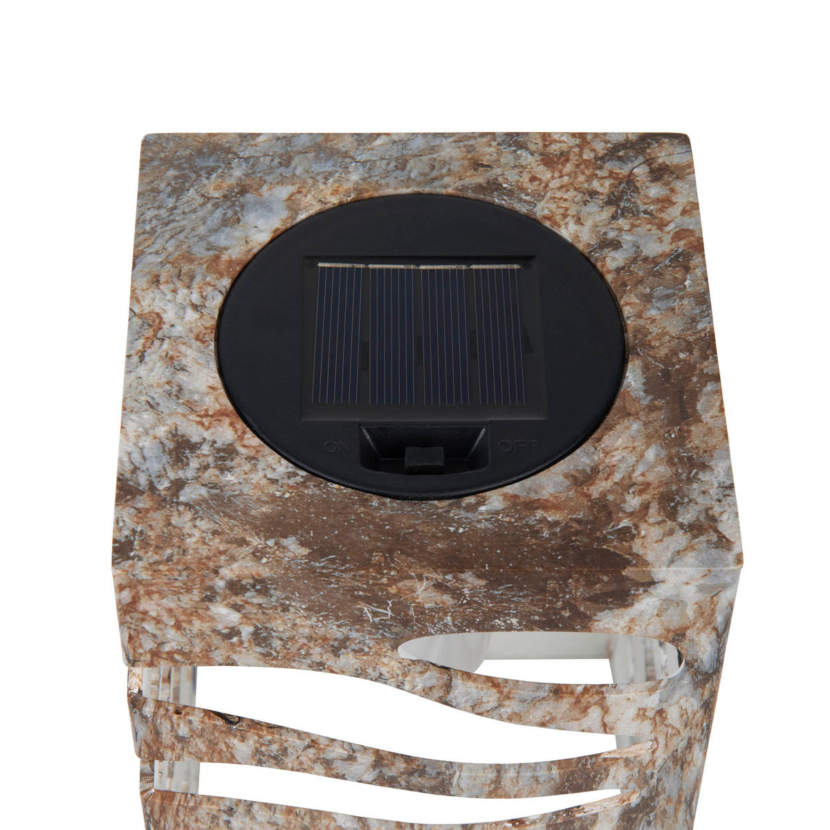 LED-Solarleuchte silber Kunststoff B/H/T: ca. 12,3x20x12,3 cm HILDA - silber (12,30/20,00/12,30cm) - Näve Leuchten