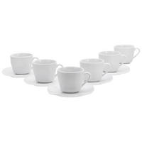 CreaTable Kaffeetassenset Square weiß Porzellan 12 tlg. Square - weiß - CreaTable