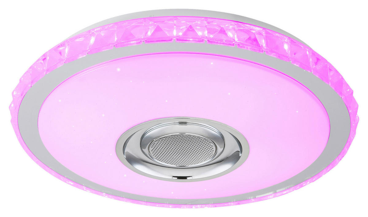 POCOline Deckenleuchte Sonido weiß Chrom Kunststoff Metall H/D: ca. 8x41 cm Sonido - weiß/Chrom (41,00/8,00cm) - POCOline