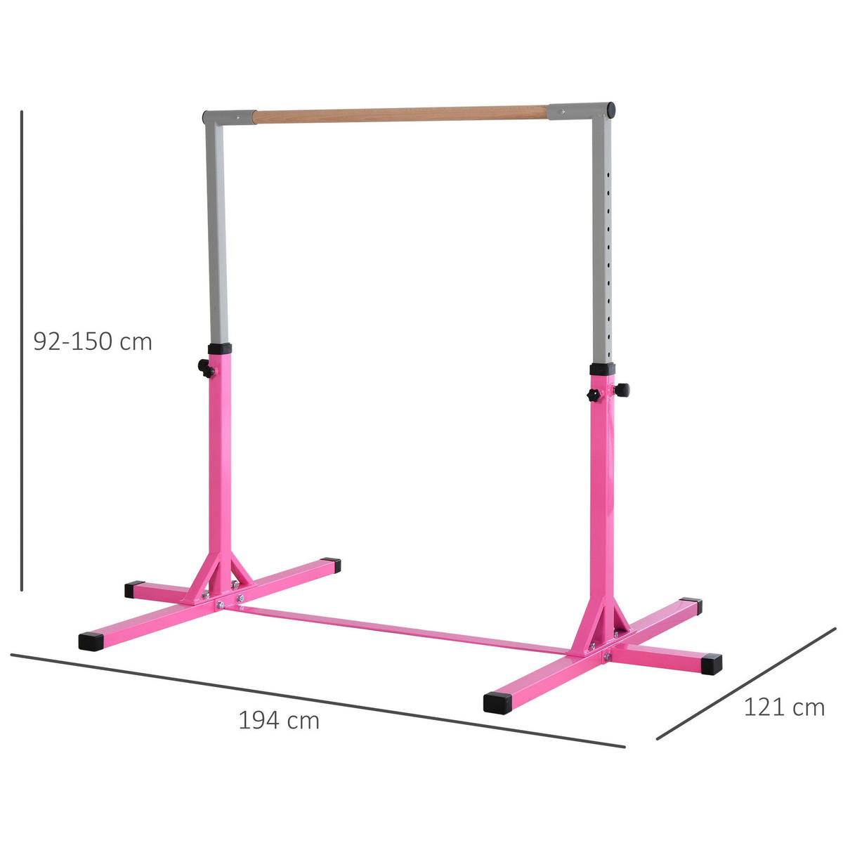 HOMCOM Kinder-Gymnastikstange B/H/L: ca. 121x150x194 cm Kinder-Gymnastikstange - rosa (194,00/121,00/150,00cm) - HOMCOM