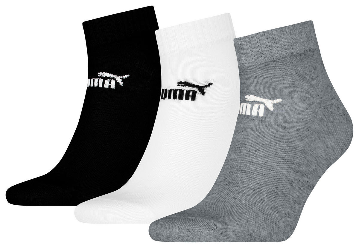 Damen & Herren-Socken Puma schwarz 3 Packstücke Größe 39-42 Puma - weiß/schwarz - Puma