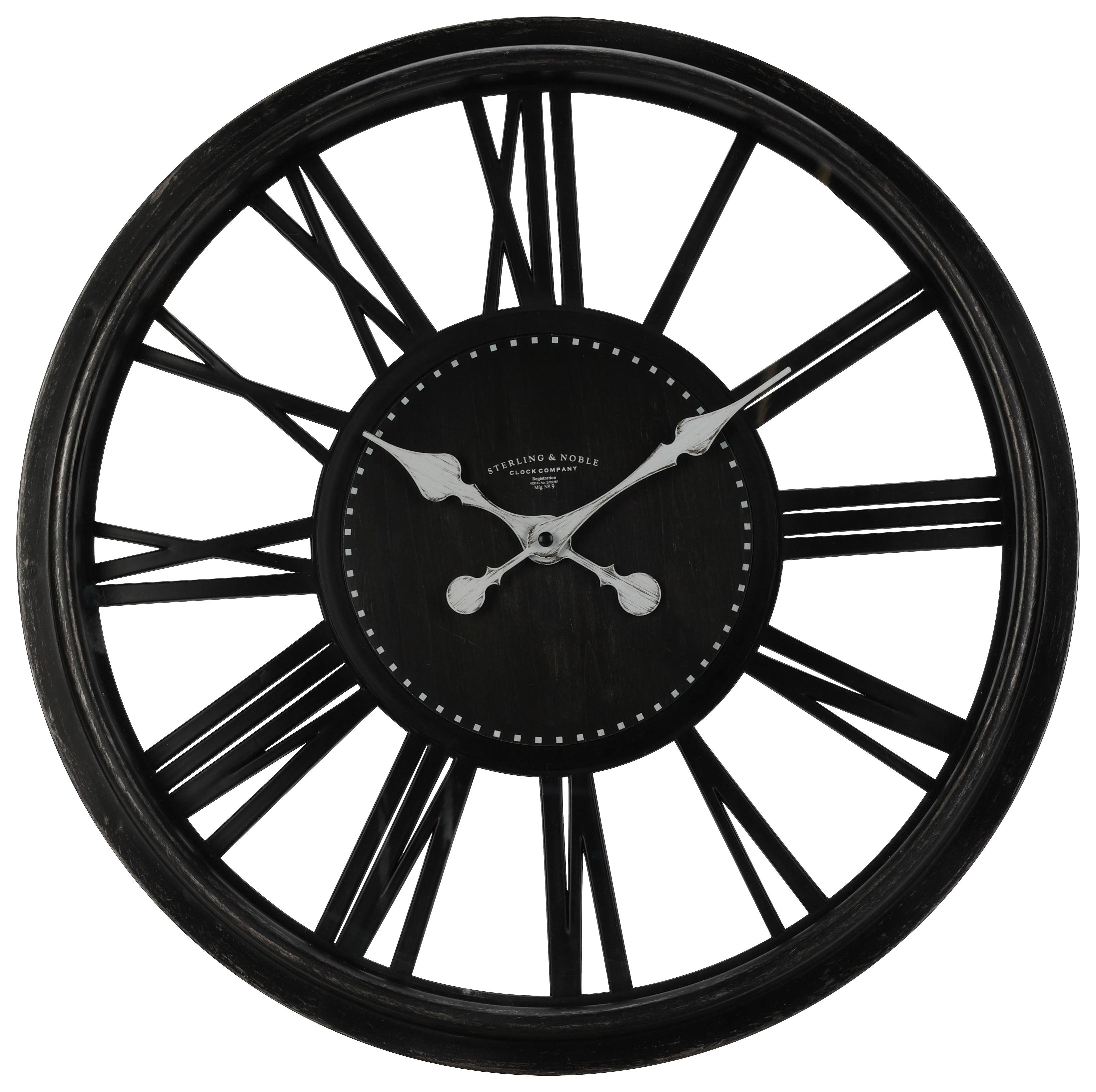 Wanduhr grau B/H/L: ca. 53x51,5x5,3 cm Wanduhr - schwarz/grau (5,30/53,00/51,50cm)