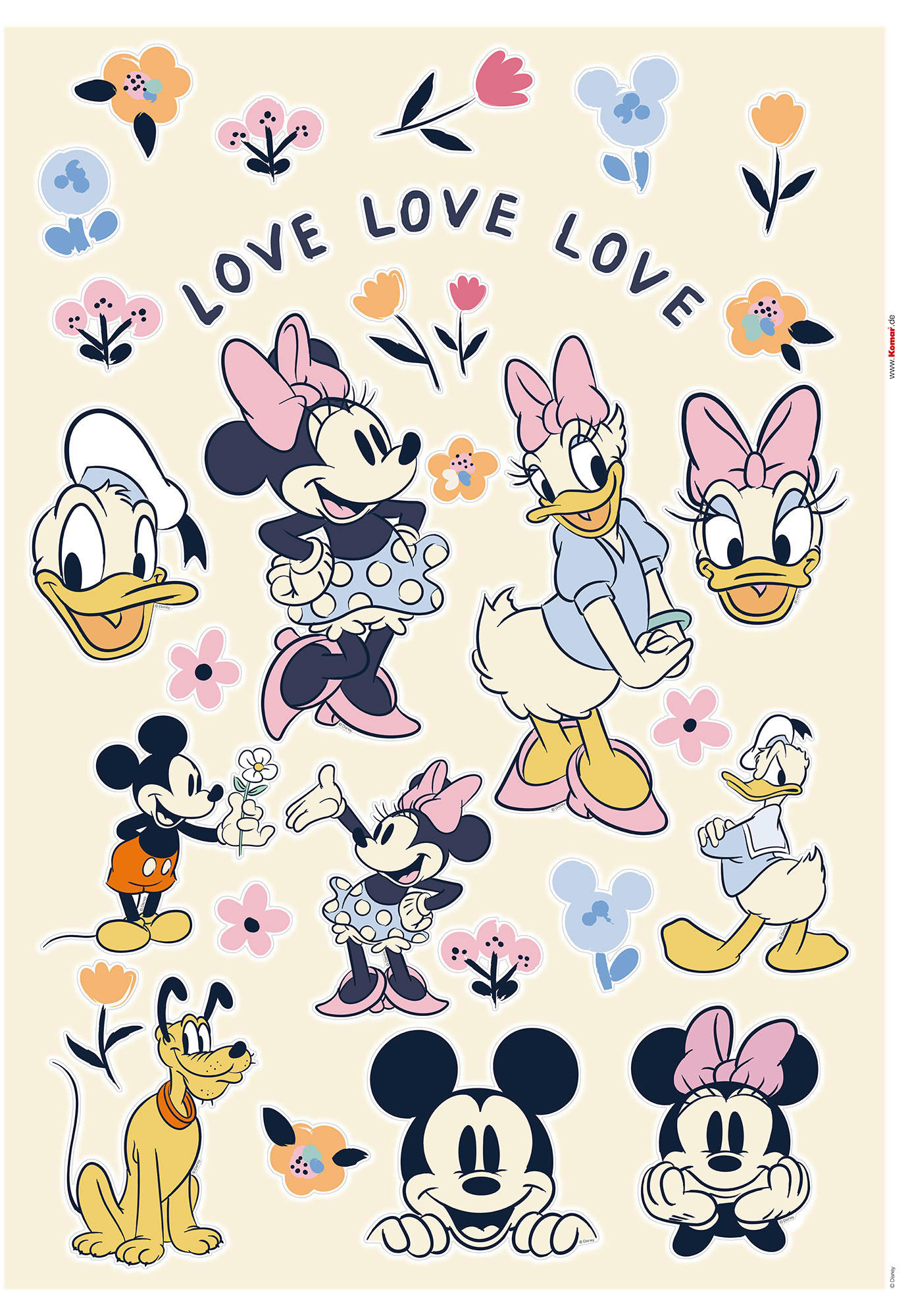 Komar Wandtattoo Love Love Love Disney Love Love Love B/L: ca. 50x70 cm