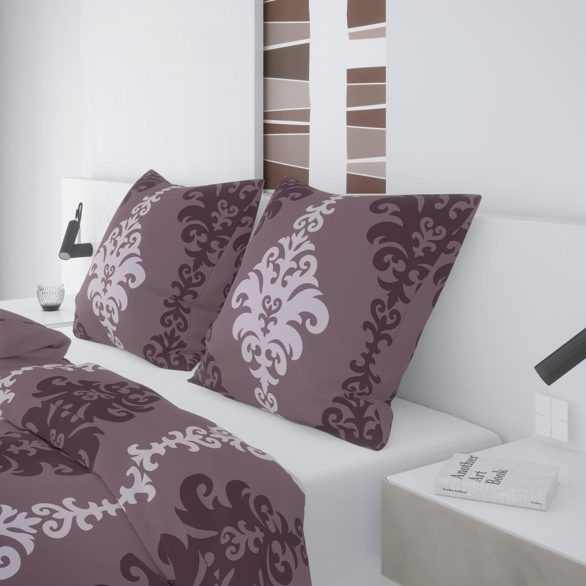 Microfaser Bettwäsche Bettwäsche-Microfaser Ornamente bor - bordeaux (135,00/200,00cm) - Sensation