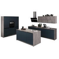 artego Inselküche Feel/Artwood schwarzblau B/T/L: ca. 300x60x180 cm Feel/Artwood - schwarzblau (300,00/180,00cm) - artego