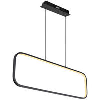 GLOBO Pendelleuchte Silla schwarz Opal Kunststoff Metall B/H/L: ca. 10x120x80 cm 1.0 Brennstellen Silla - schwarz/Opal (80,00/10,00/120,00cm) - GLOBO