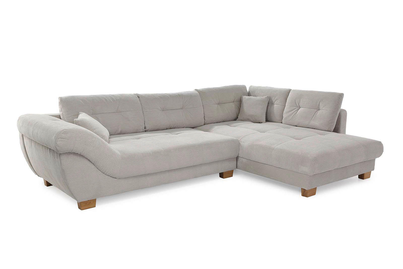 Ecksofa Greige Microfaser B/H/T: ca. 346x90x221 cm Siero_Ecksofa - Eiche/Greige (346,00/90,00/221,00cm)