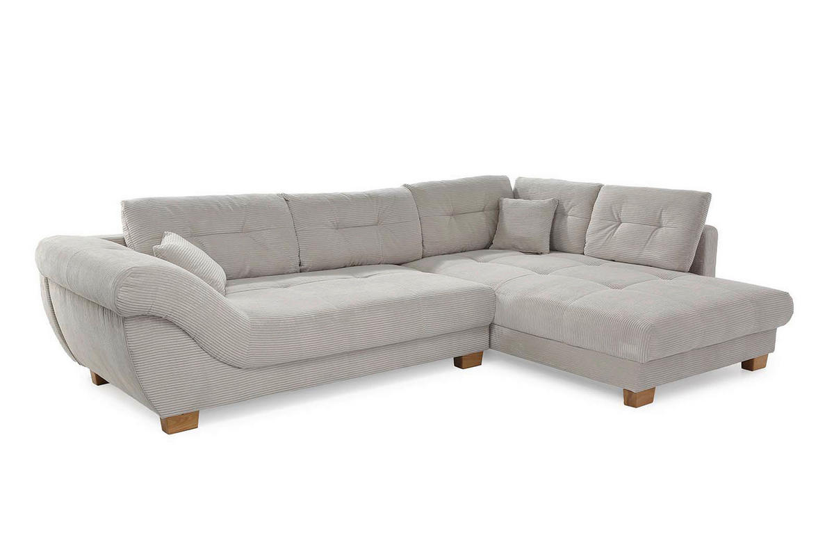 Ecksofa Greige Microfaser B/H/T: ca. 346x90x221 cm Siero_Ecksofa - Eiche/Greige (346,00/90,00/221,00cm)