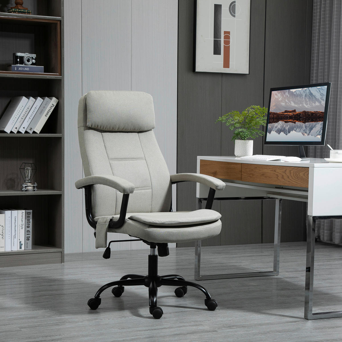 Drehstuhl 921-308BG beige 921-308BG - beige (63,00/121,00/70,00cm) - Vinsetto