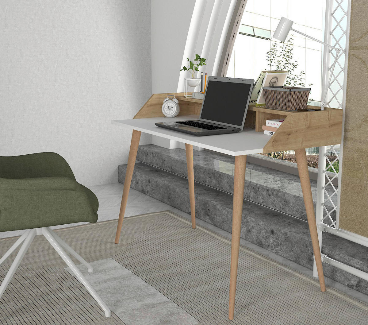 Schreibtisch Vitalis Saphir weiß B/H/T: ca. 120x89x60 cm Vitalis - Saphir/weiß (120,00/89,00/60,00cm) - moebel17