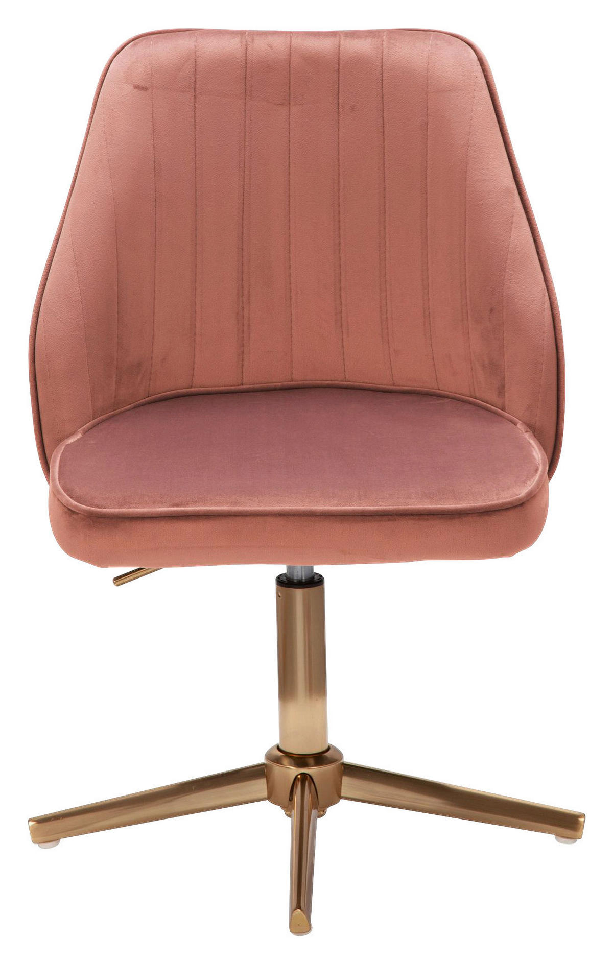 Drehstuhl rosa gold Stoff Eisen Drehstuhl - gold/rosa (60,00/80,00/60,00cm) - Wohnling