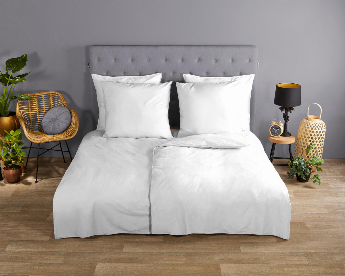 Baumwoll Bettwäsche Bettwäsche-Baumwolle_uni weiss - weiß (135,00/200,00cm) - Good Morning