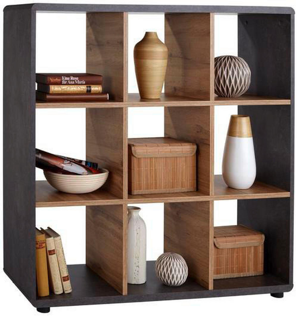 Regal Fontana New Beton dunkel Optik Eiche Wotan Nachbildung Eiche Wotan Nachbildung Eiche Wotan Nachbildung B/H/T: ca. 109x110x35 cm Fontana New - Eiche/Beton (109,00/110,00/35,00cm)