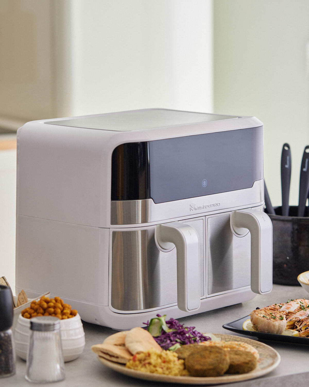 MASTERPRO Heißluftfritteuse ROCKET DUO 900 - weiß - MASTERPRO