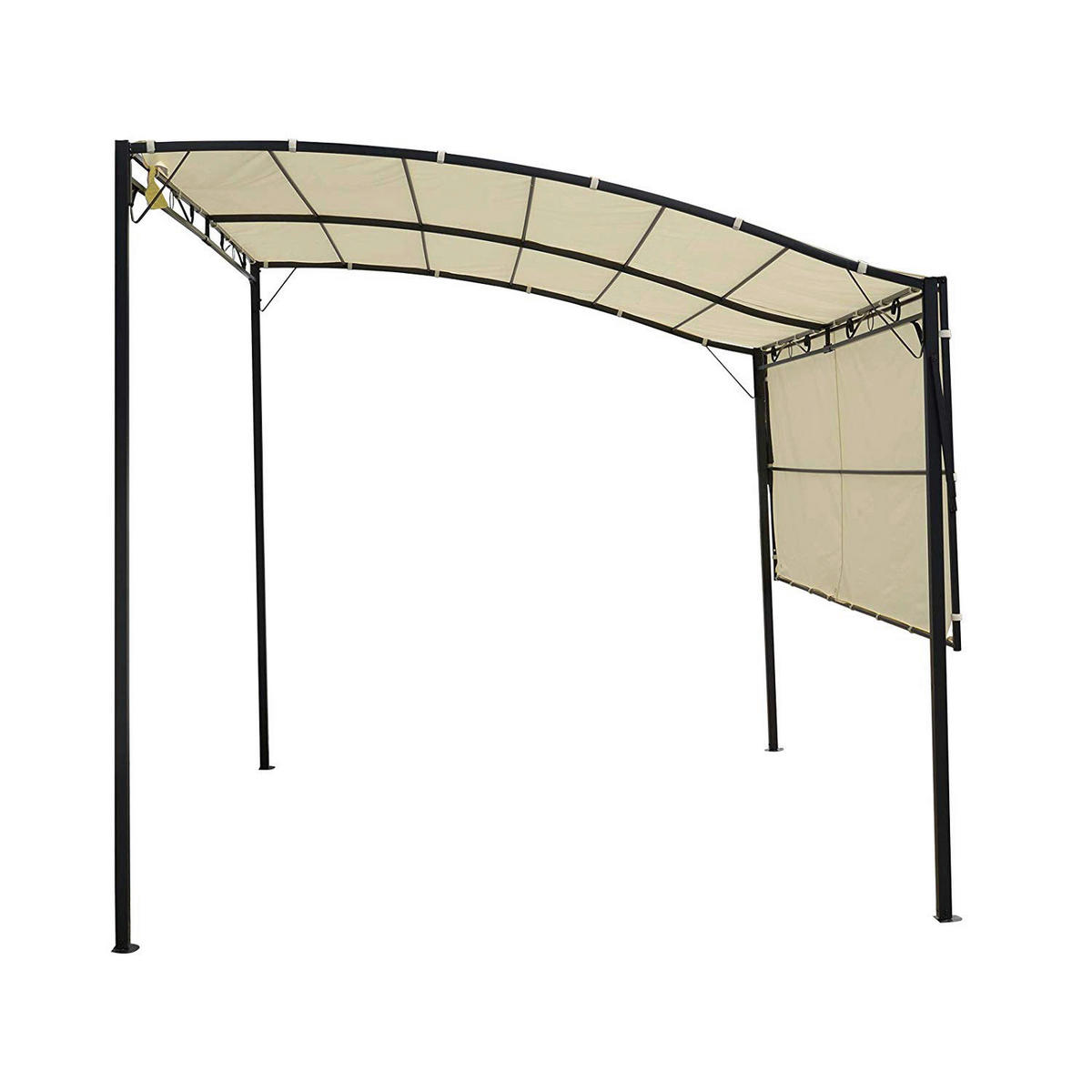 Outsunny Pavillon schwarz Stahl B/H/L: ca. 250x250x300 cm Pavillon - creme/schwarz (300,00/250,00/250,00cm) - Outsunny