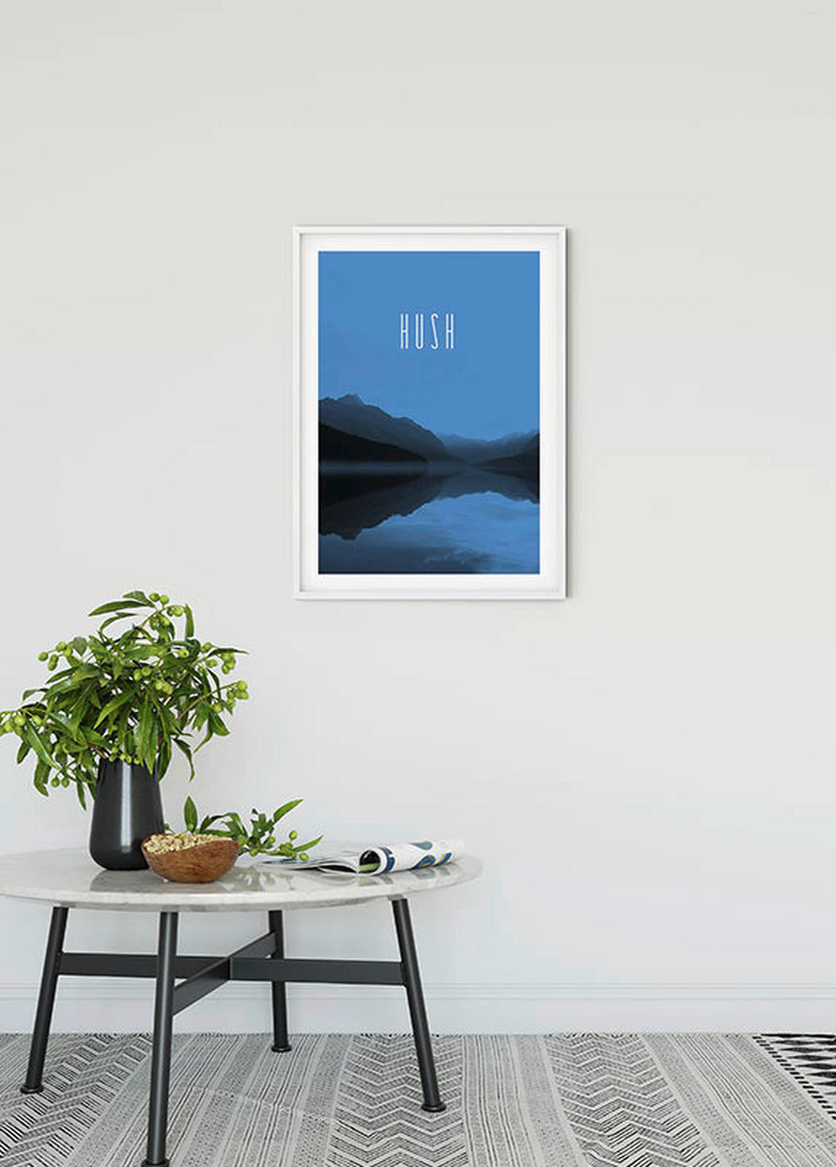 Komar Poster Word Lake Hush Blue Natur B/L: ca. 50x70 cm Word Lake Hush Blue - (50,00/70,00cm) - Komar