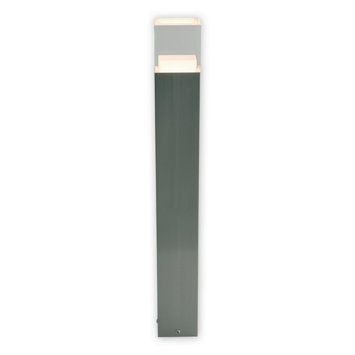 Näve Leuchten LED-Außensockelleuchte 2096050 silber Edelstahl Kunststoff B/H/L: ca. 8x62x8 cm LED Außensockelleuchte Leah mit LED - silber (8,00/8,00/62,00cm) - Näve Leuchten