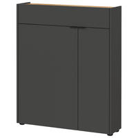 Mehrzweckschrank 1319-549 Graphit Optik Eiche Navarra Nachbildung B/H/T: ca. 82x102x22 cm 1319-549 - Eiche/Graphit (82,00/102,00/22,00cm) - Germania