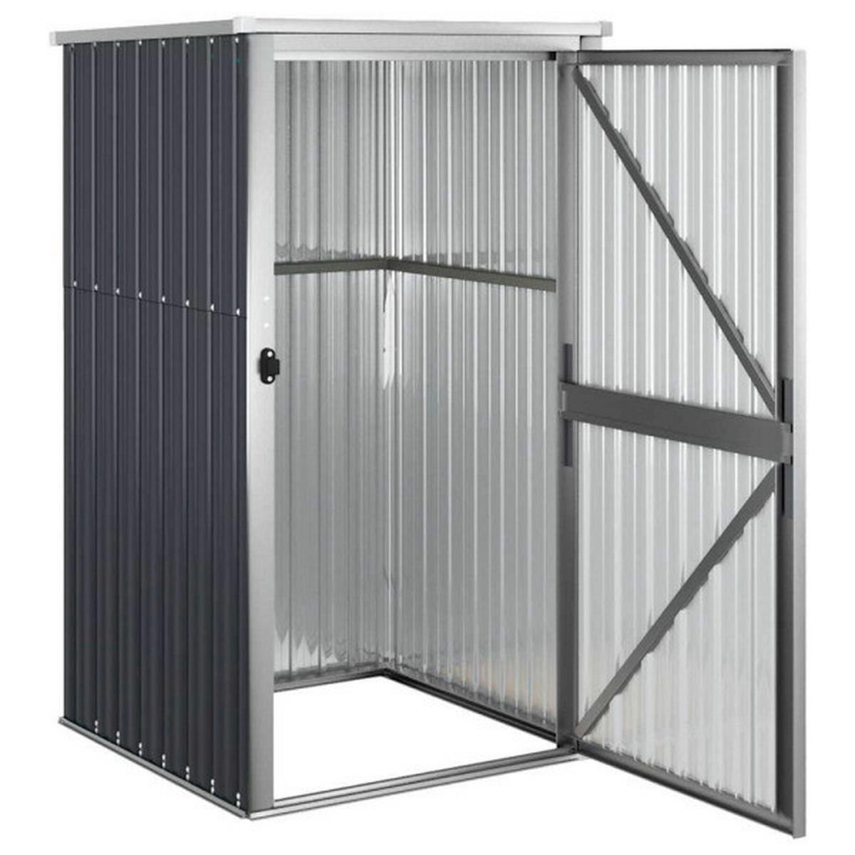 VidaXL Geräteschuppen anthrazit Stahl B/H/T: ca. 88x161x89 cm Geräteschuppen - anthrazit (88,00/161,00/89,00cm) - VidaXL