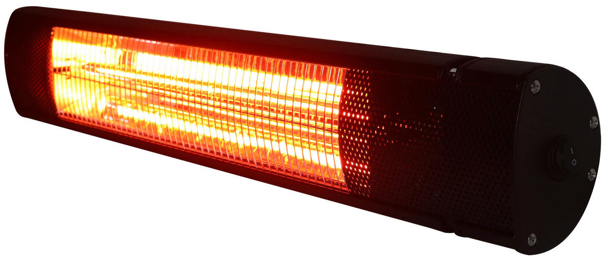 Infrarot Heizstrahler schwarz Chrom Aluminium B/H/T: ca. 60,5x10,5x16 cm VILNIUS - schwarz/Chrom (60,50/10,50/16,00cm)