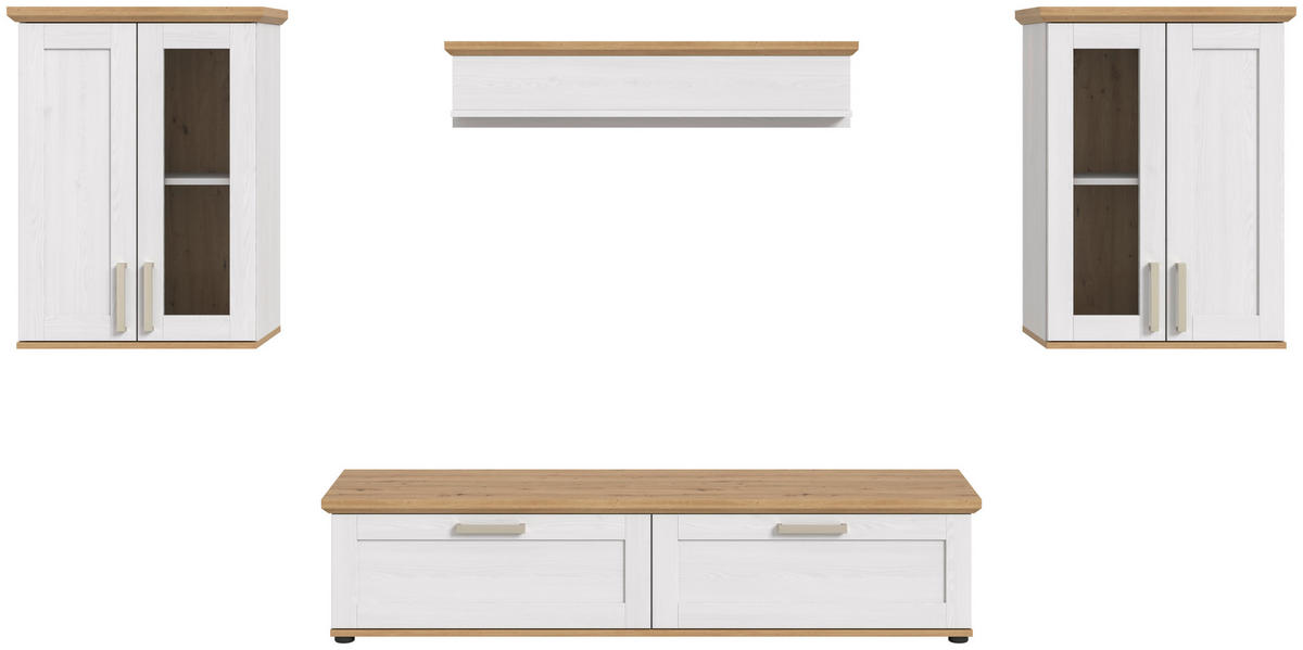 Wohnwand VERONA Lärche Nachbildung Eiche Nachbildung B/H/T: ca. 336x161x40 cm VERONA - Eiche/Lärche (336,00/161,00/40,00cm) - xonox.home
