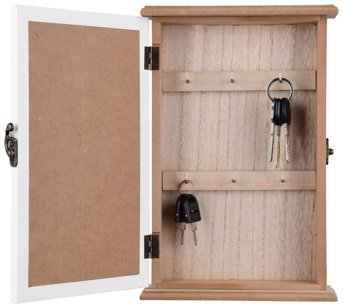 Schlüsselkasten Sandra weiß natur B/H/T: ca. 20x30x6 cm Sandra - weiß/natur (20,00/30,00/6,00cm)
