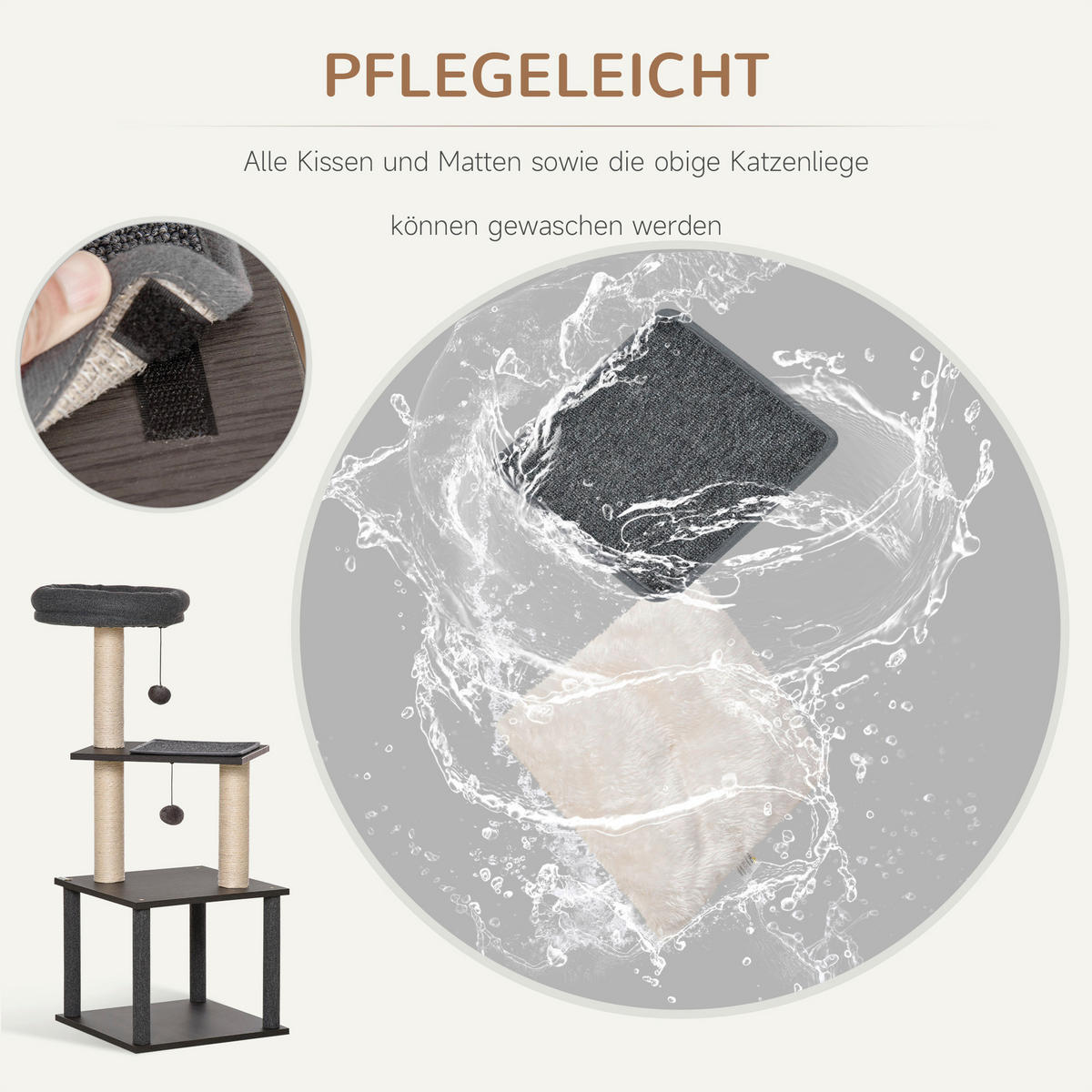 PawHut Kratzbaum Kratzbaum - (40,00/40,00/104,00cm) - PawHut